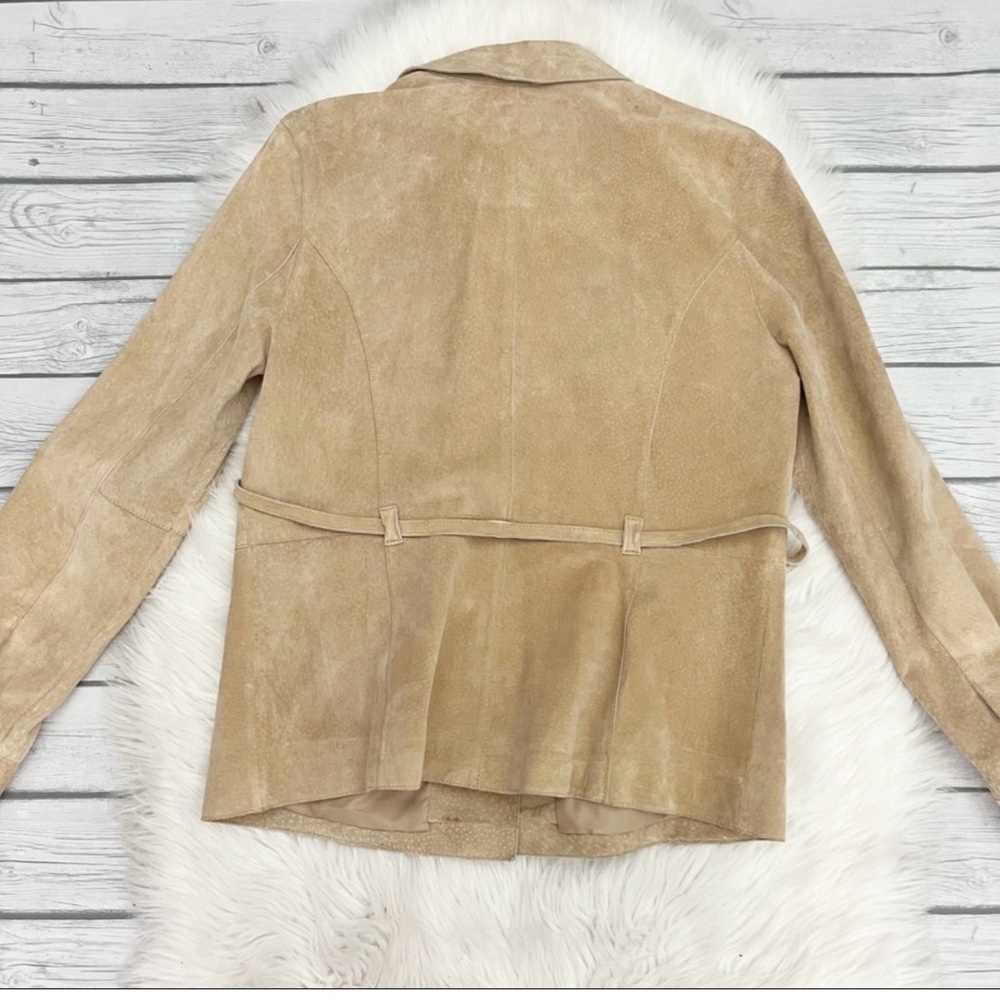 Tan Suede Leather Blazer Jacket - image 2